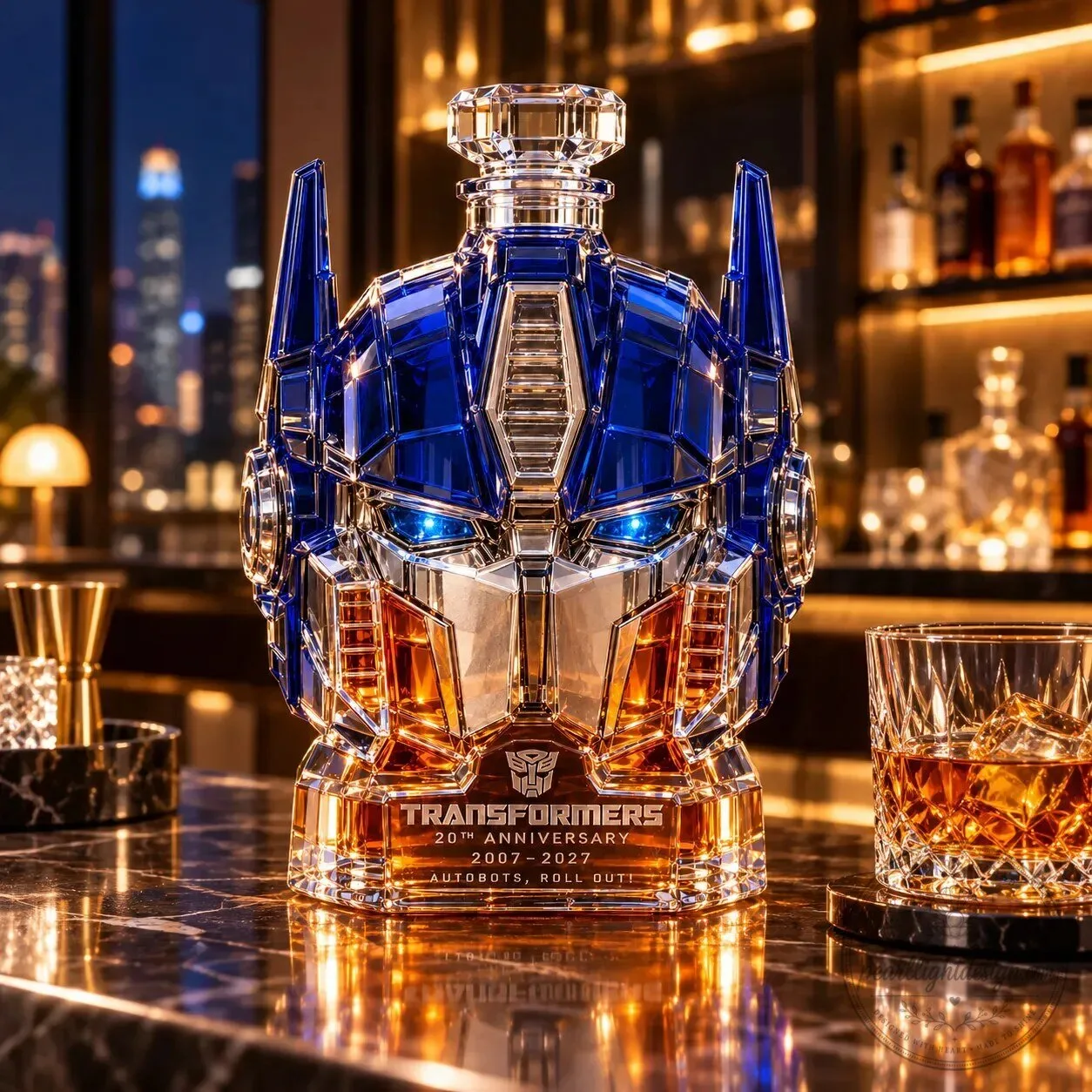 Transformers Optimus Prime 20th Anniversary Whiskey Decanter Bottle