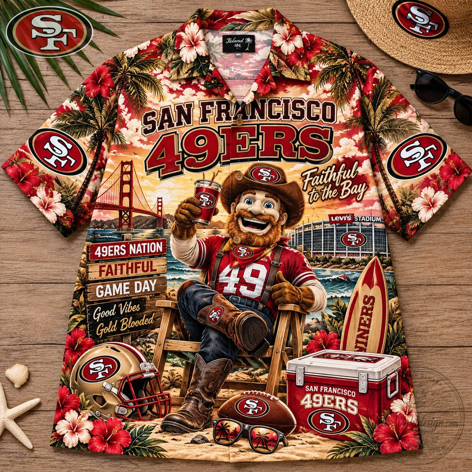 San Francisco 49ers Faithful To The Bay Aloha Hawaiian Shirt