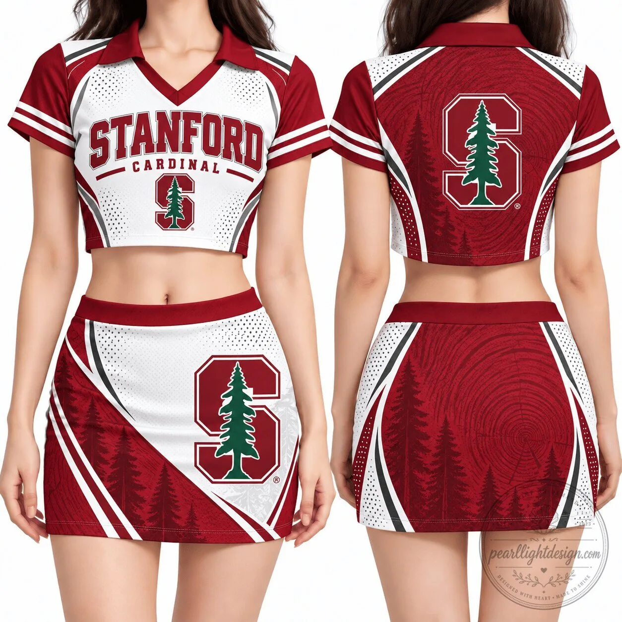Stanford Cardinal Women's Cropped Polo Shirt and Skirt Set