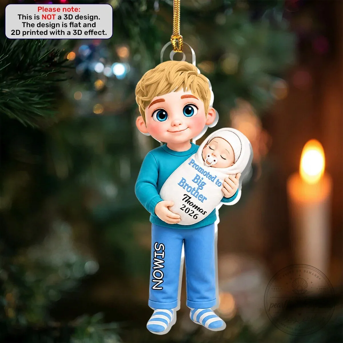 Promoted To Big Brother Personalized Acrylic Christmas Tree Ornament 5 Promoted To Big Brother Personalized Acrylic Christmas Tree Ornament