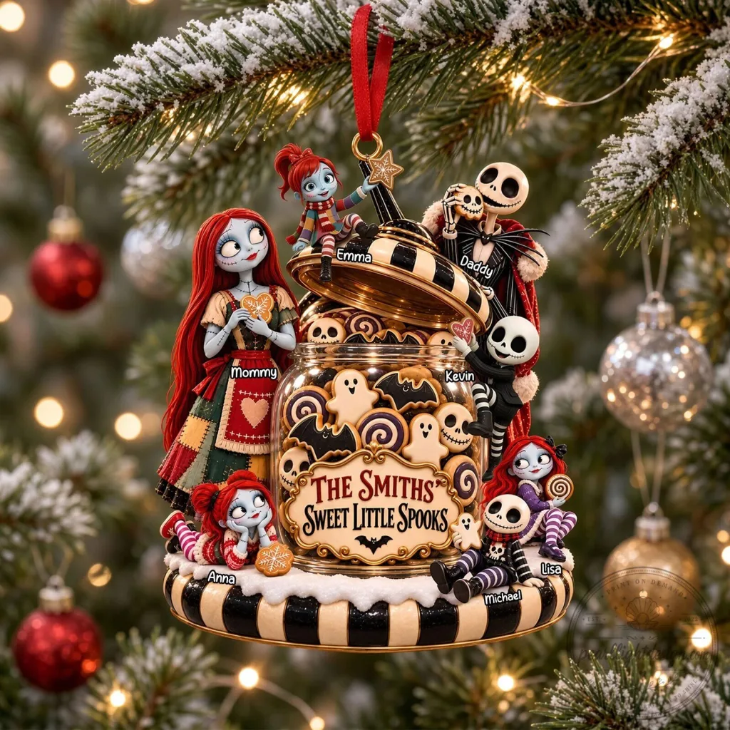 Nightmare Before Christmas Sweet Little Spooks Family Personalized Christmas Ornament 1 Nightmare Before Christmas Sweet Little Spooks Family Personalized Christmas Ornament