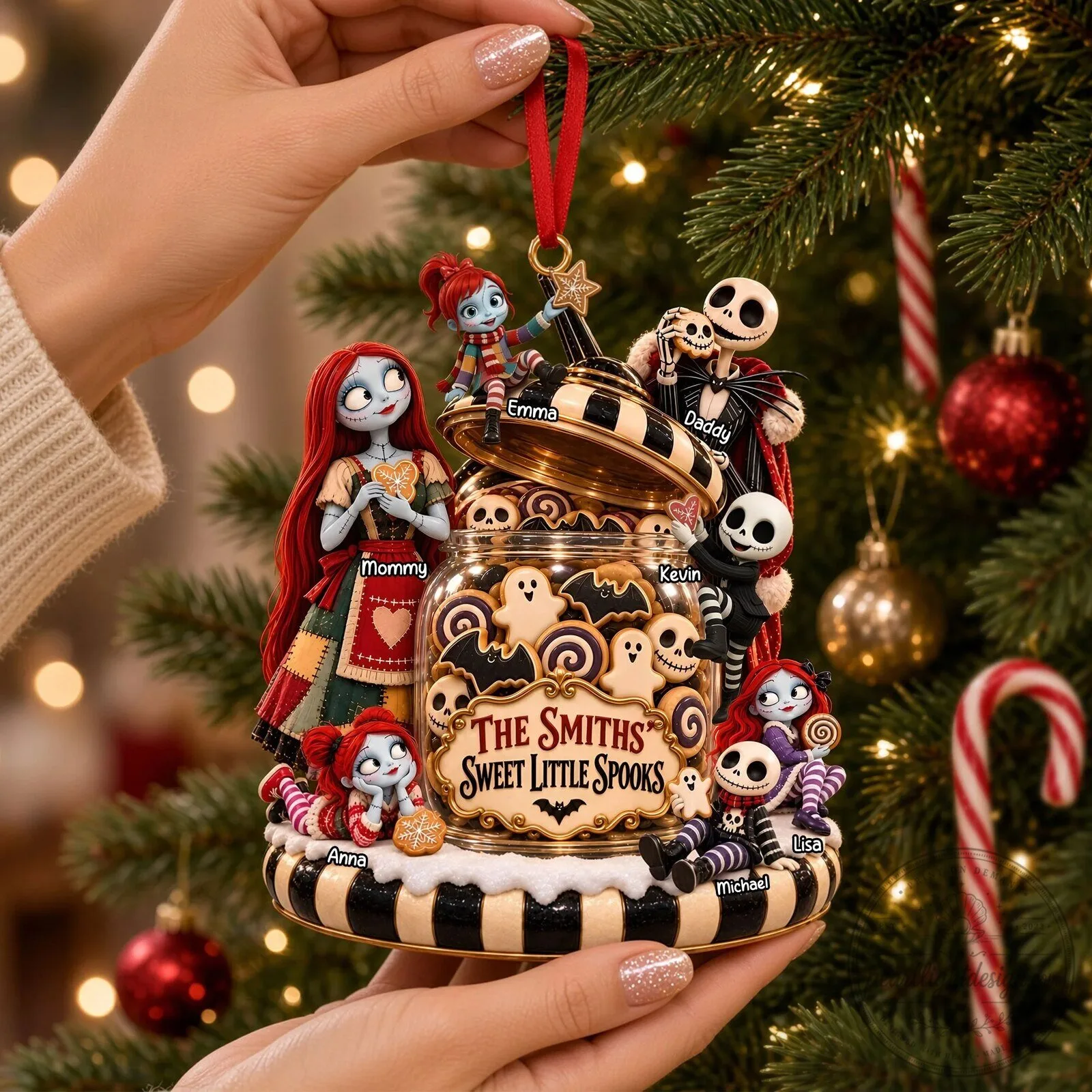 Nightmare Before Christmas Sweet Little Spooks Family Personalized Christmas Ornament 9 Nightmare Before Christmas Sweet Little Spooks Family Personalized Christmas Ornament