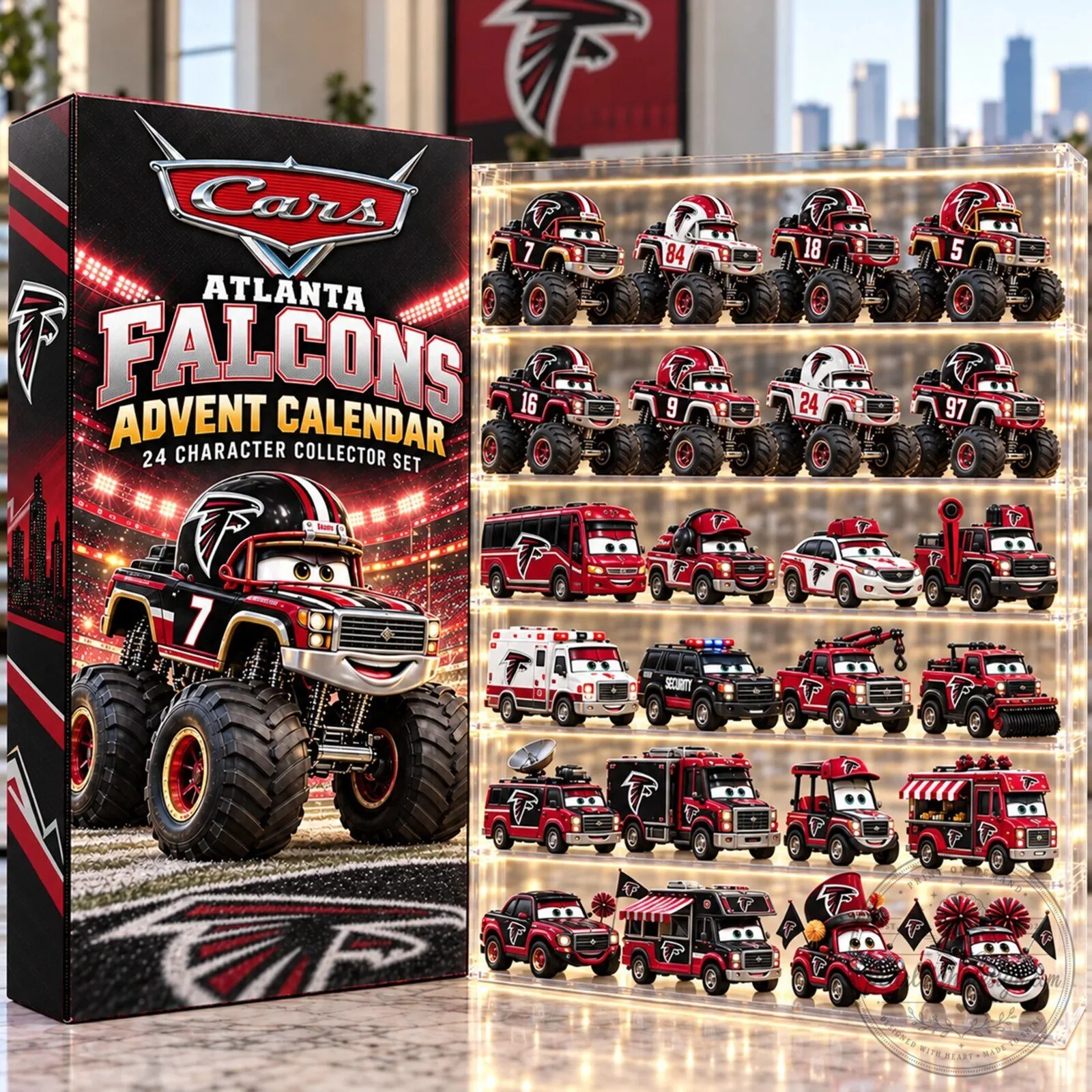 Atlanta Falcons Cars Advent Calendar 24 Character Collector Set 2D