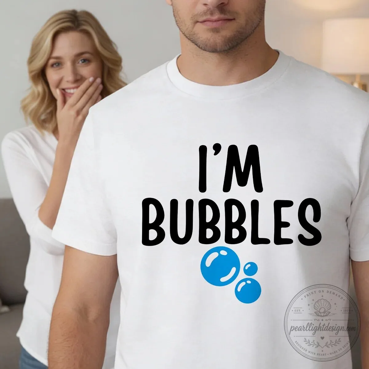I'm Bubbles I Love Blowing Bubbles Matching Couple T-Shirt Set 13 I