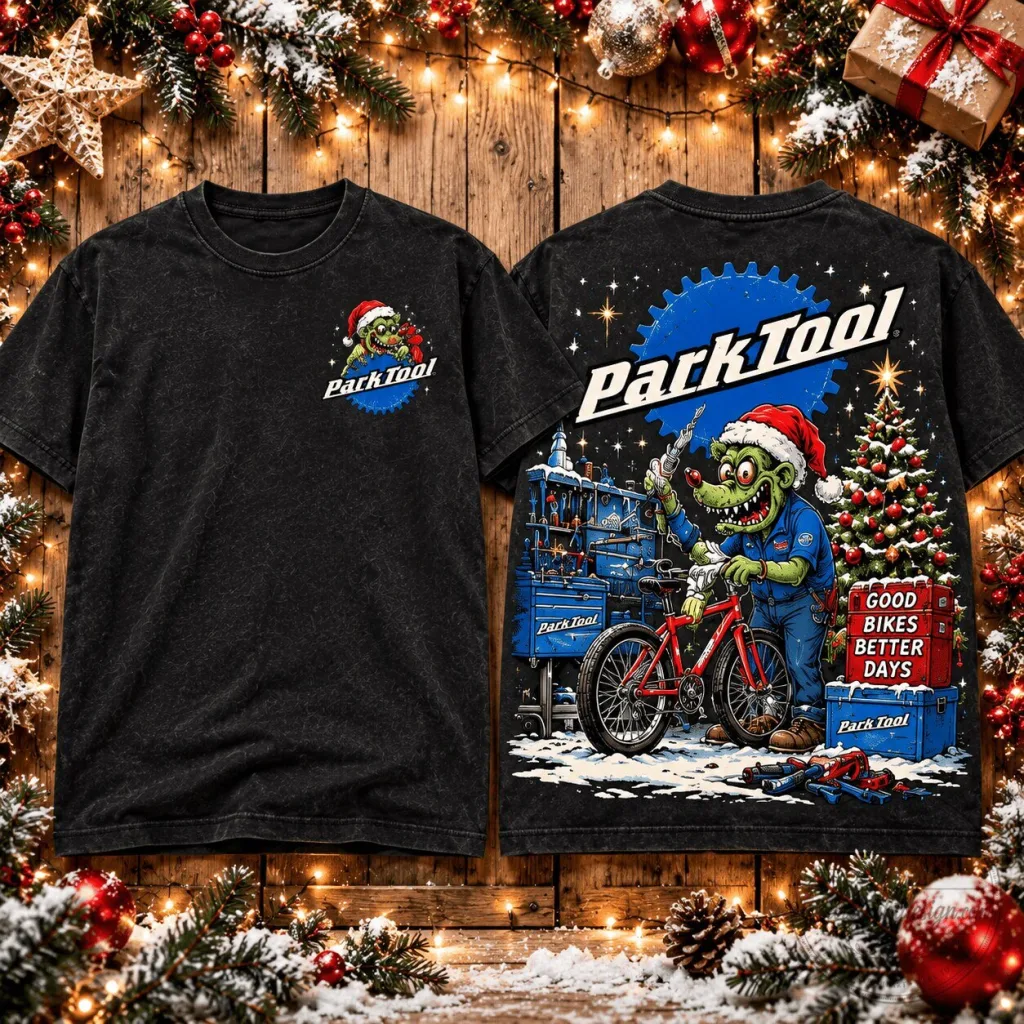 Park Tool Rat Fink Christmas Bicycle Mechanic Workshop T-Shirt Park Tool Rat Fink Christmas Bicycle Mechanic Workshop T-Shirt