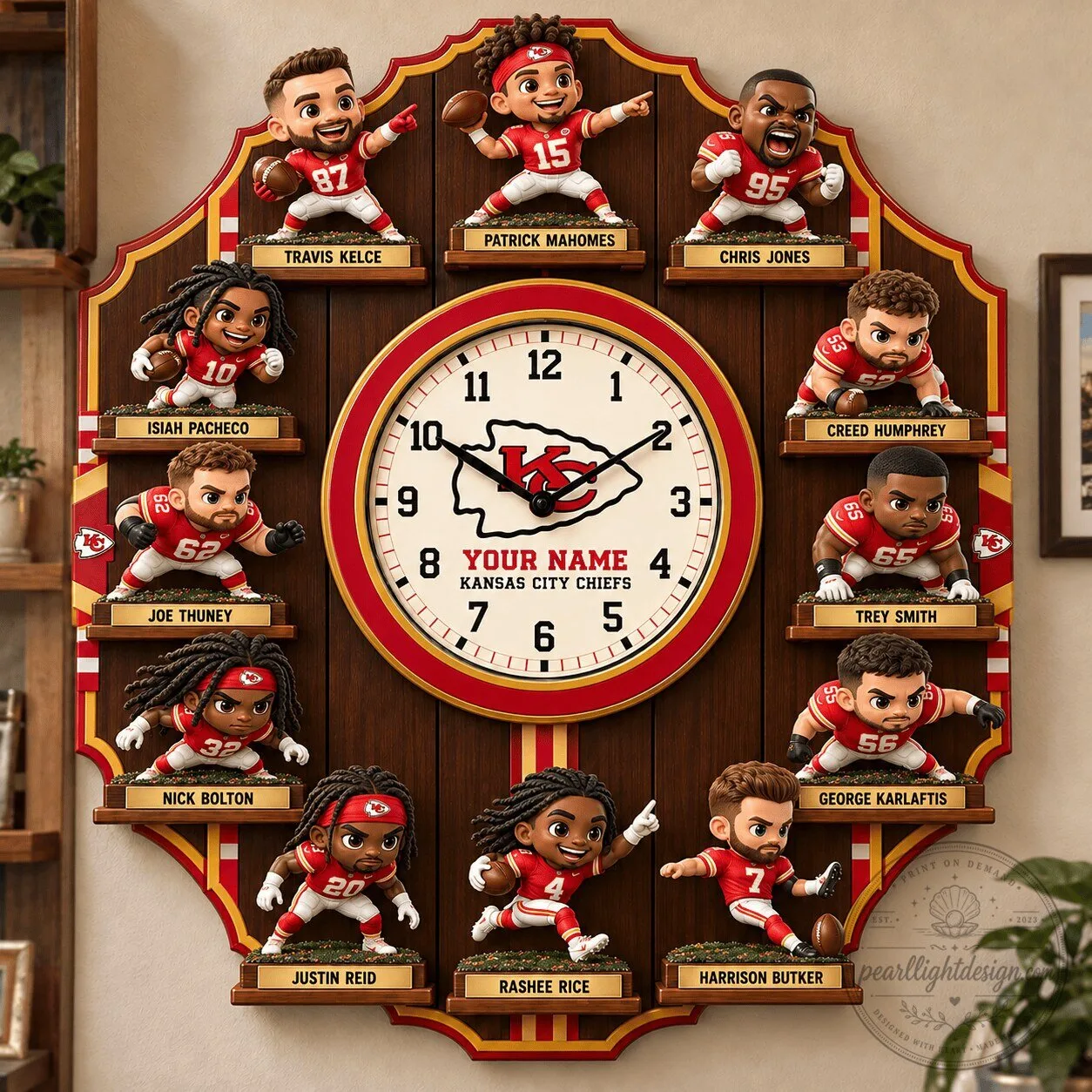 Kansas City Chiefs NFL Football Team Player Caricatures Wall Clock 1 Kansas City Chiefs NFL Football Team Player Caricatures Wall Clock
