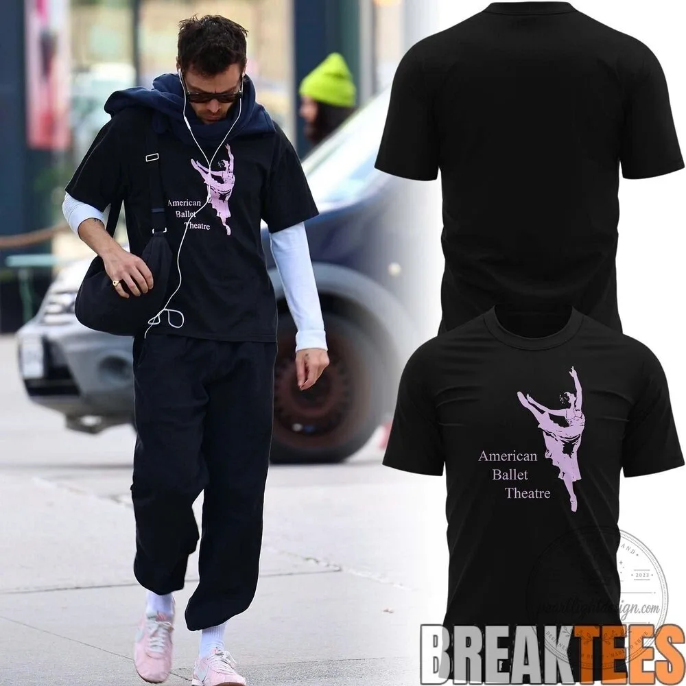Harry Styles American Ballet Theatre Dancer Silhouette Black T-Shirt 1 Harry Styles American Ballet Theatre Dancer Silhouette Black T-Shirt