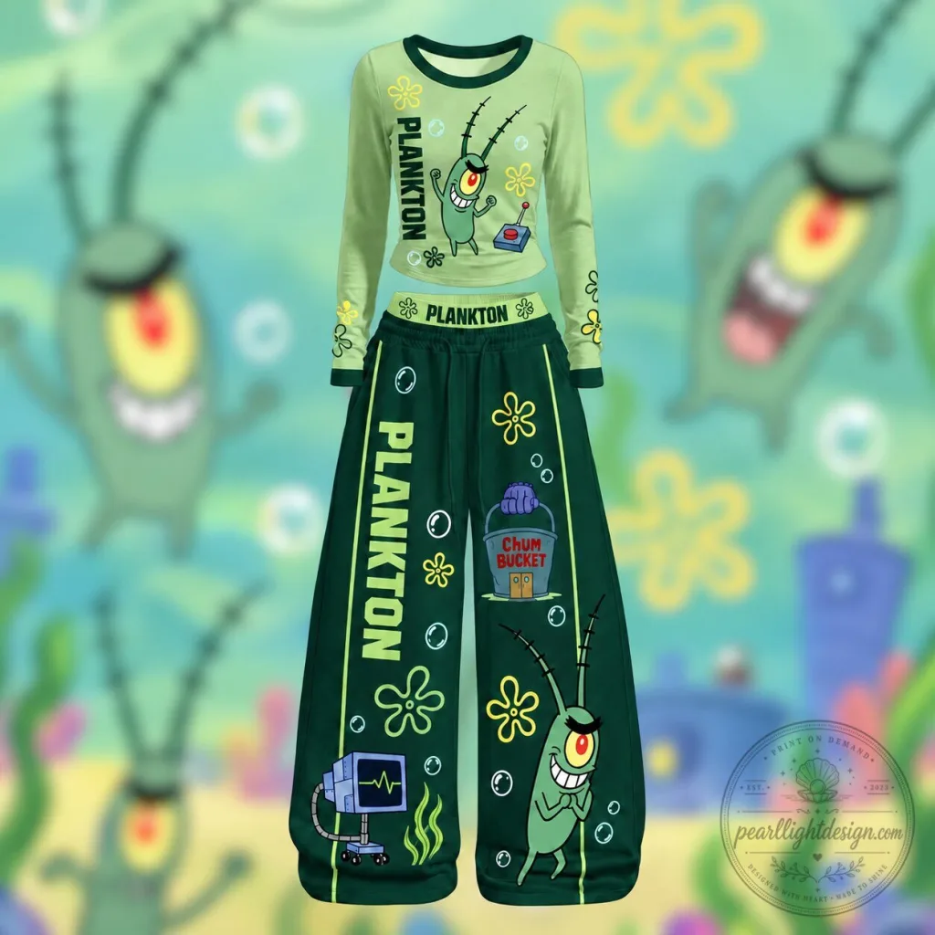 SpongeBob SquarePants Plankton Character Long Sleeve Shirt and Pants Set SpongeBob SquarePants Plankton Character Long Sleeve Shirt and Pants Set