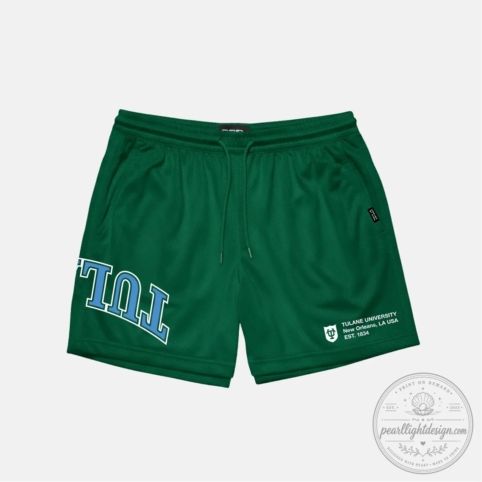 Tulane University Green Mesh Athletic Shorts 6 Tulane University Green Mesh Athletic Shorts