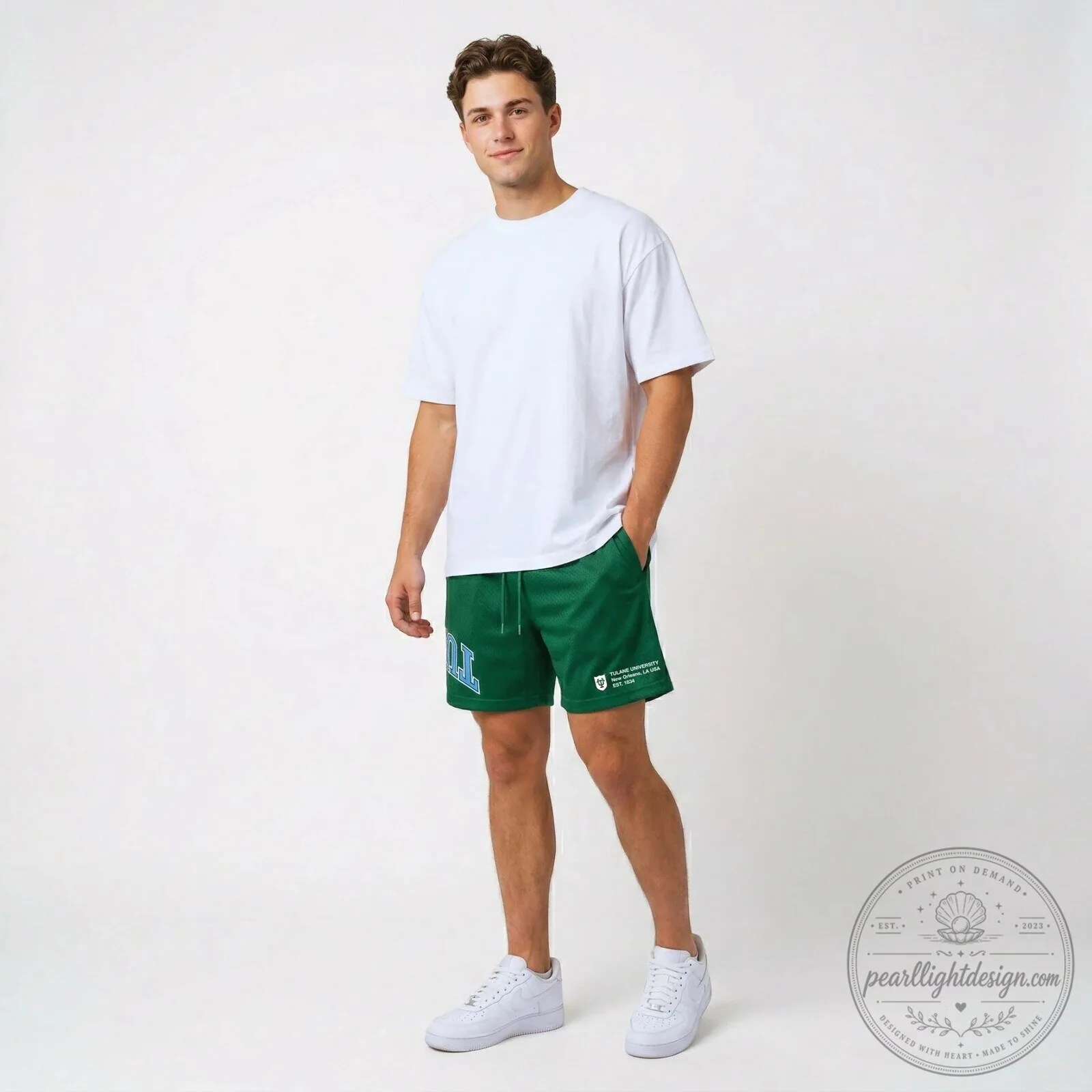 Tulane University Green Mesh Athletic Shorts 8 Tulane University Green Mesh Athletic Shorts