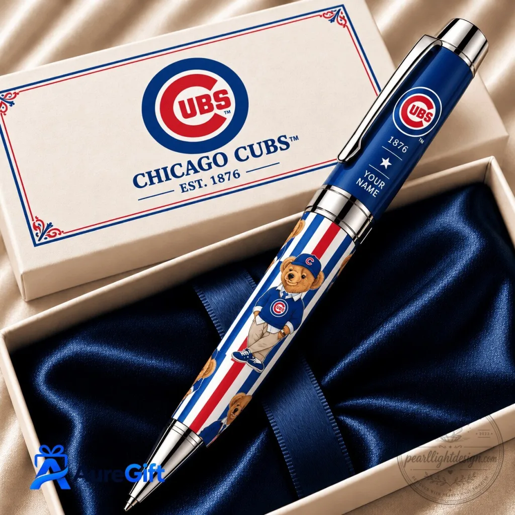 Chicago Cubs Baseball Personalized Ballpoint Pen with Custom Name Engraving Chicago Cubs Baseball Personalized Ballpoint Pen with Custom Name Engraving