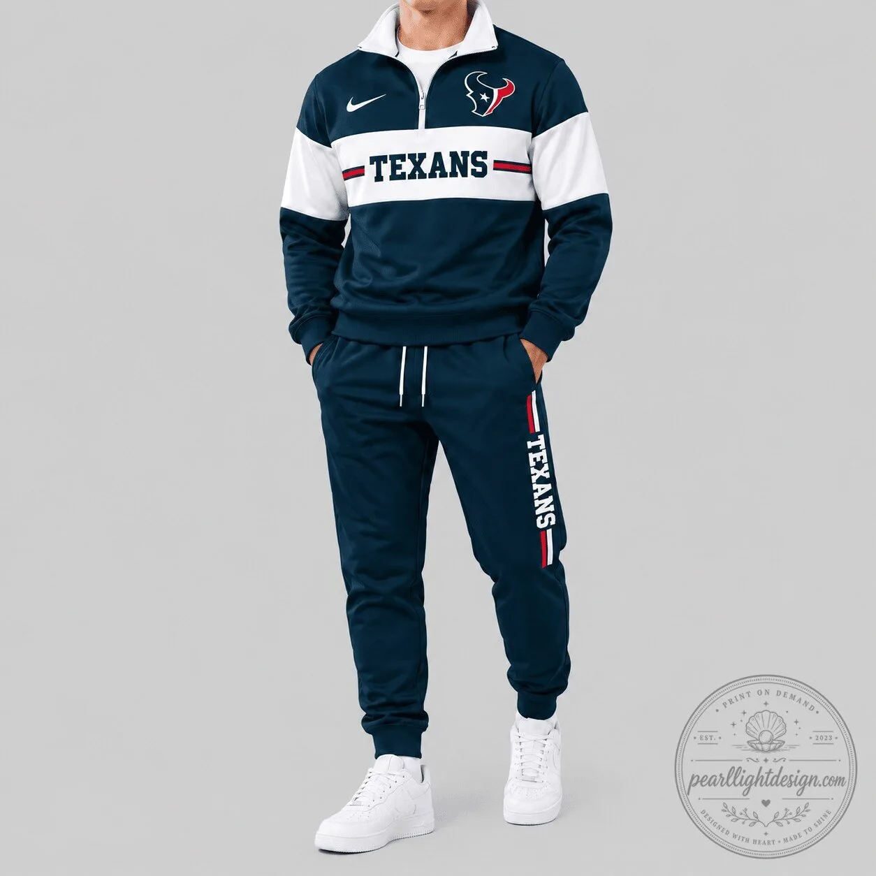 Chest Stripe Quarter Zip Tracksuit Top for Houston Texans NFL Fans