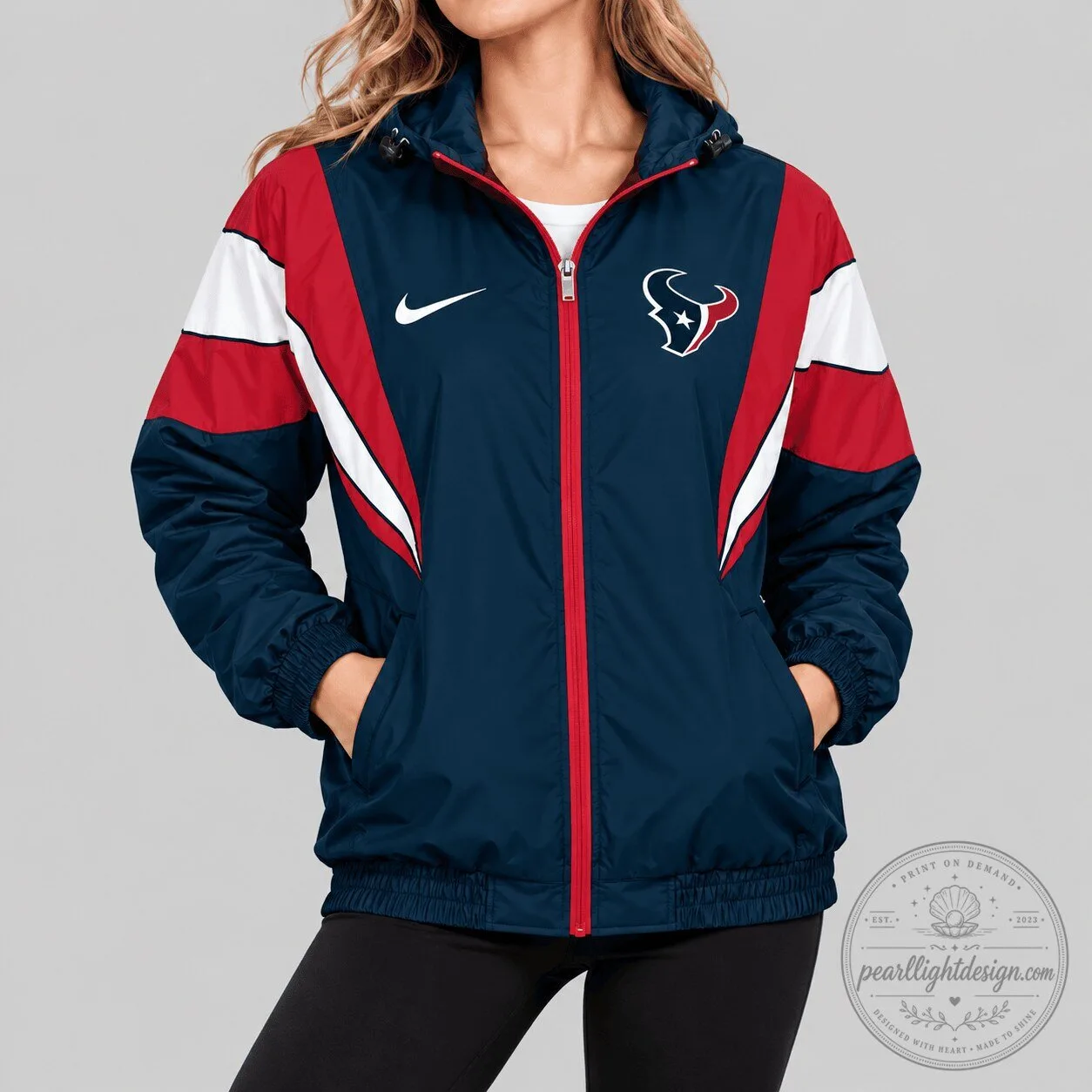 Houston Texans Nike Color Block Windbreaker Jacket for Women