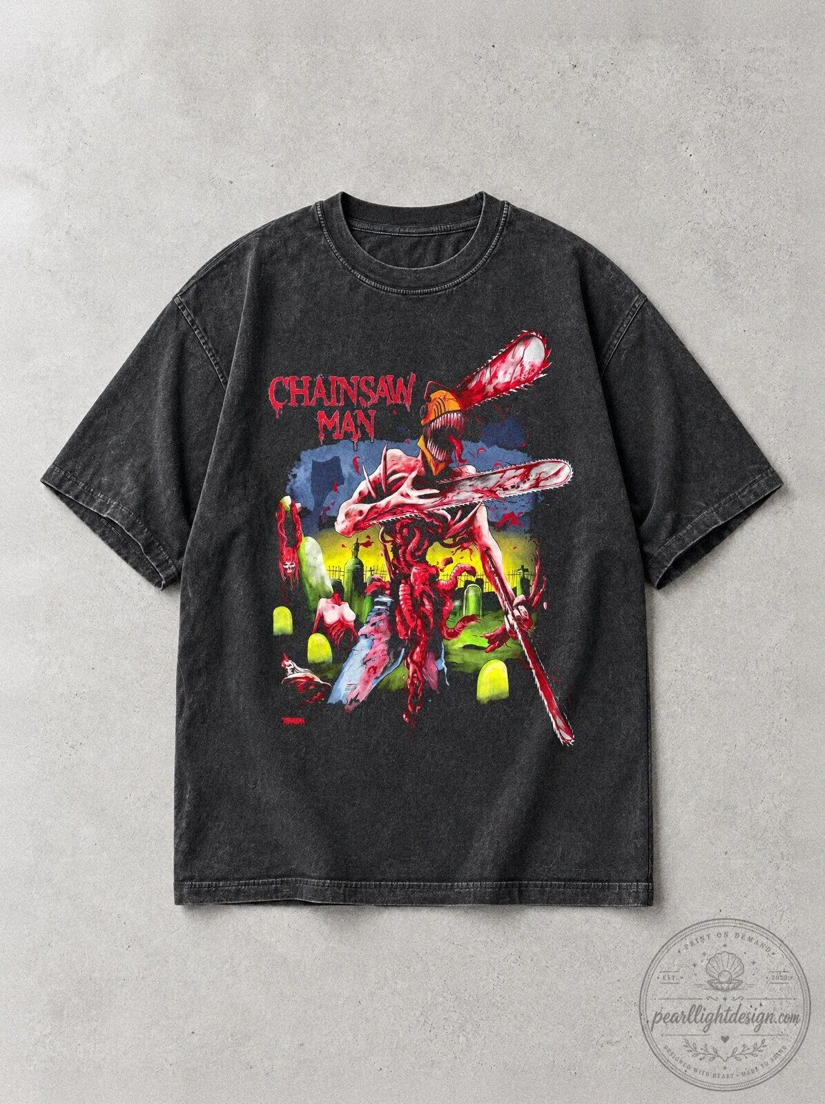 Chainsaw Man Cemetery Carnage Vintage Anime Graphic T-Shirt 6 Chainsaw Man Cemetery Carnage Vintage Anime Graphic T-Shirt