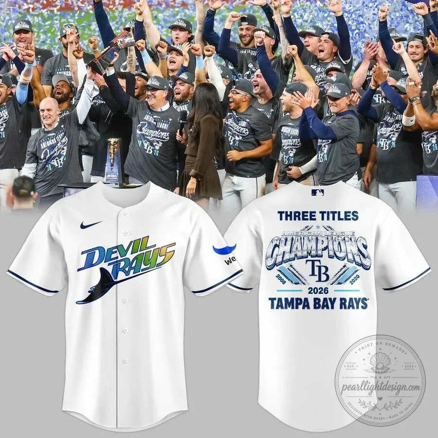 Tampa Bay Rays Baseball American League Champions White Baseball Jersey