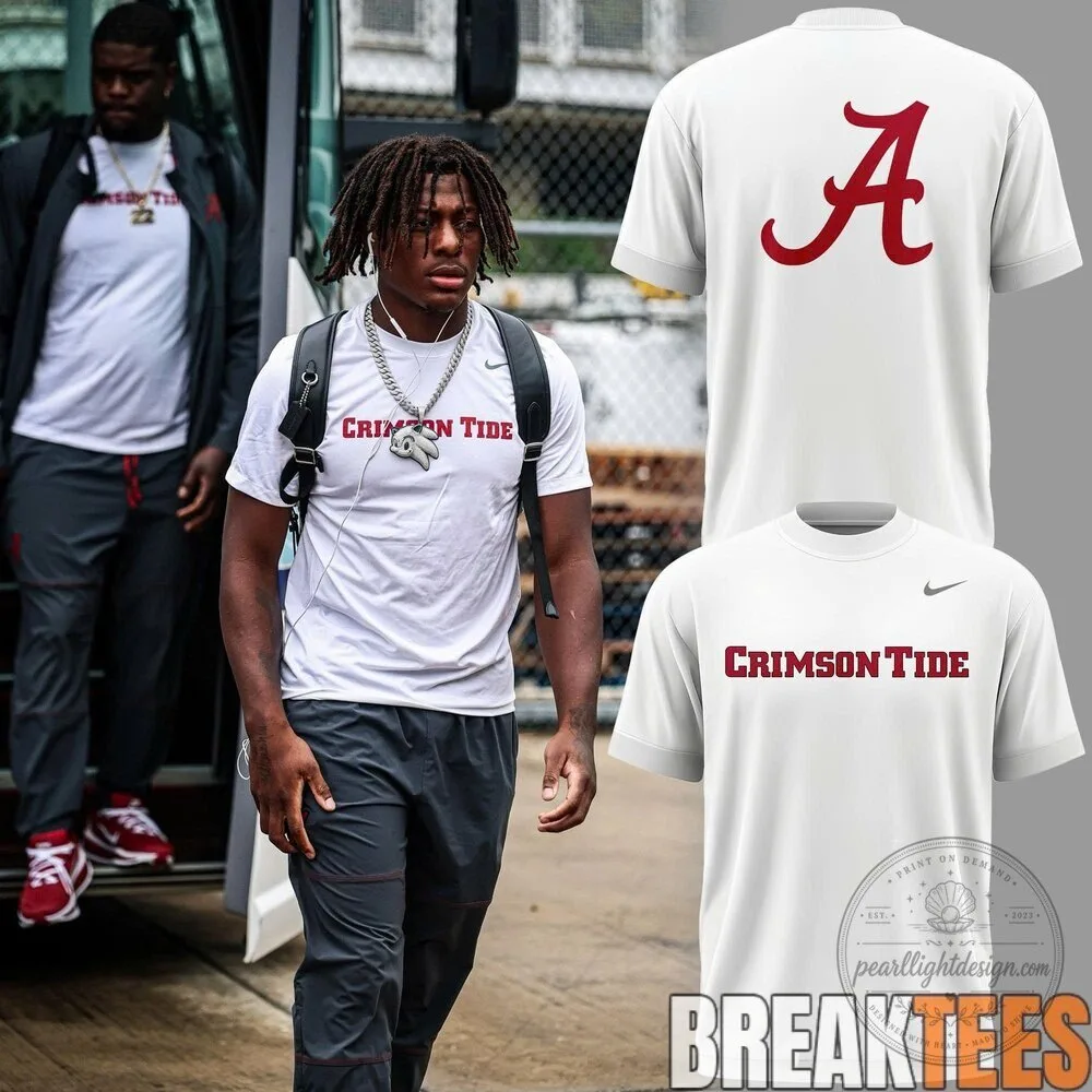 Alabama Crimson Tide University Football Team White Fan Apparel T-Shirt