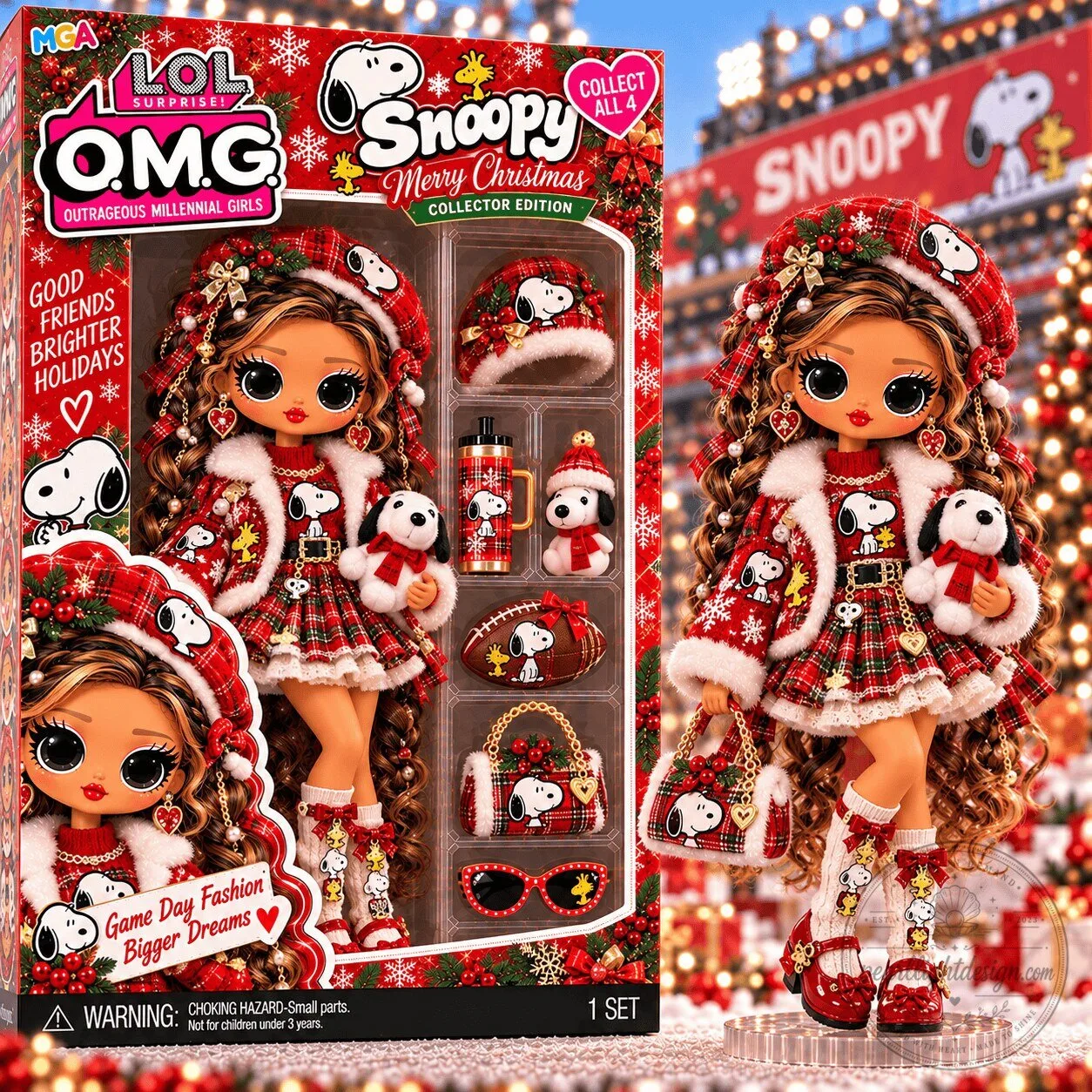Snoopy Merry Christmas Collector Edition Fashion Doll Set