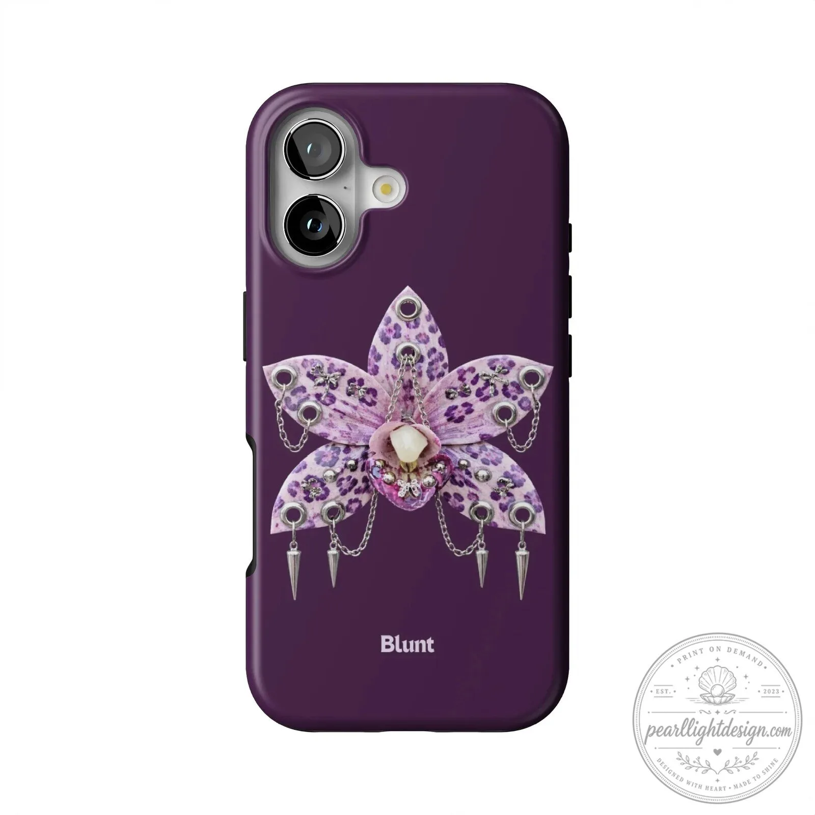 Gothic Orchid Flower Spiked Chain Design iPhone Case 7 Gothic Orchid Flower Spiked Chain Design iPhone Case