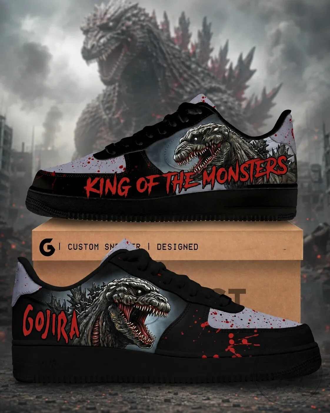 Godzilla King of the Monsters Custom Low-Top Sneakers Shoes