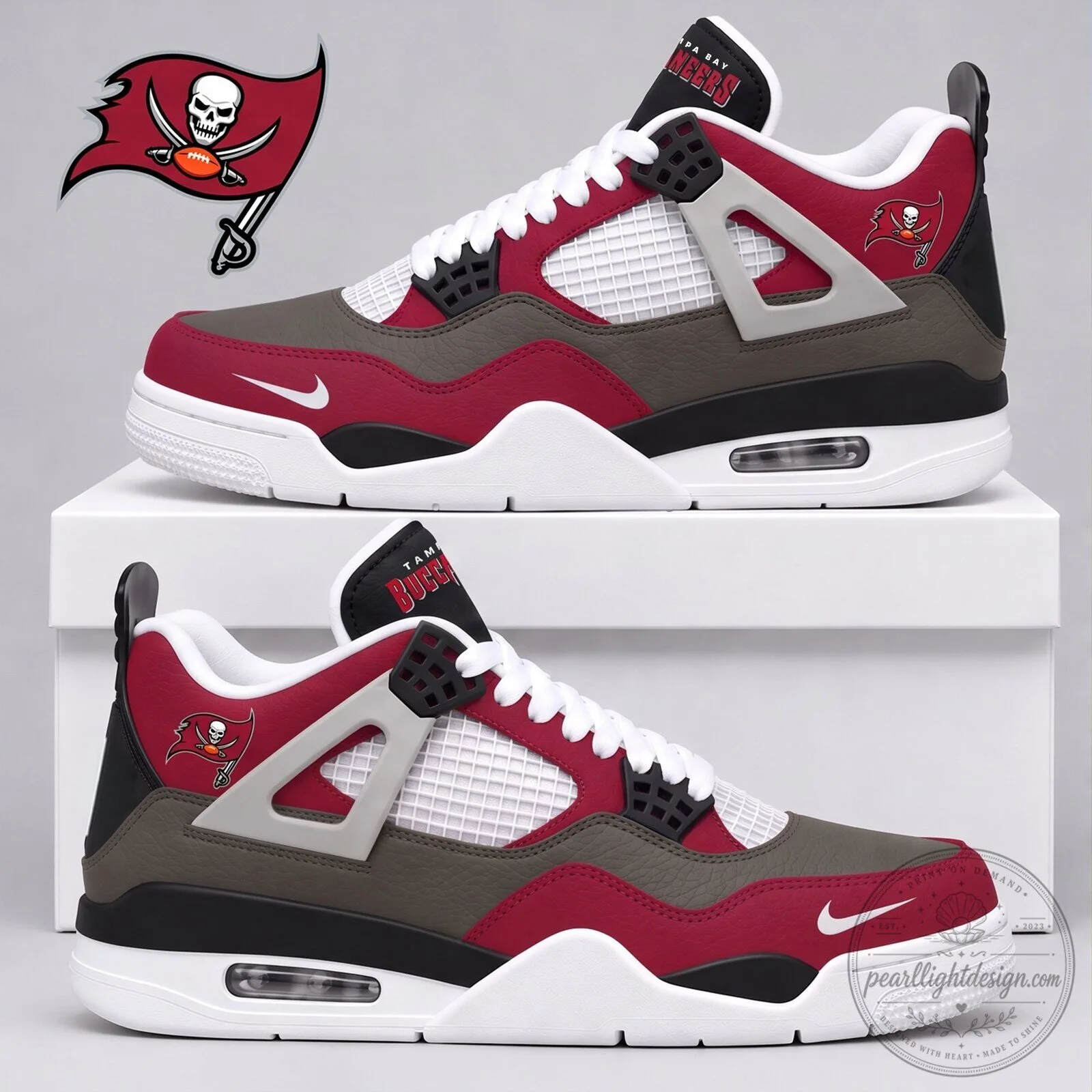 Tampa Bay Buccaneers NFL Football Team Retro Court Kicks Air Jordan 4 Shoes