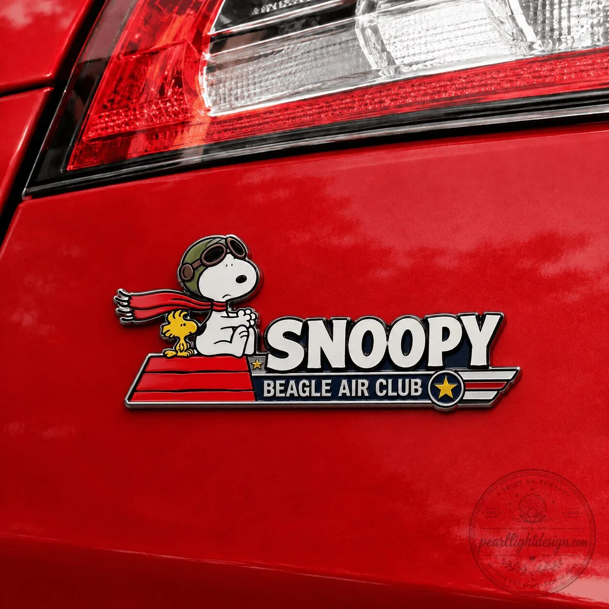 Snoopy and Woodstock Beagle Air Club Car Emblem Badge