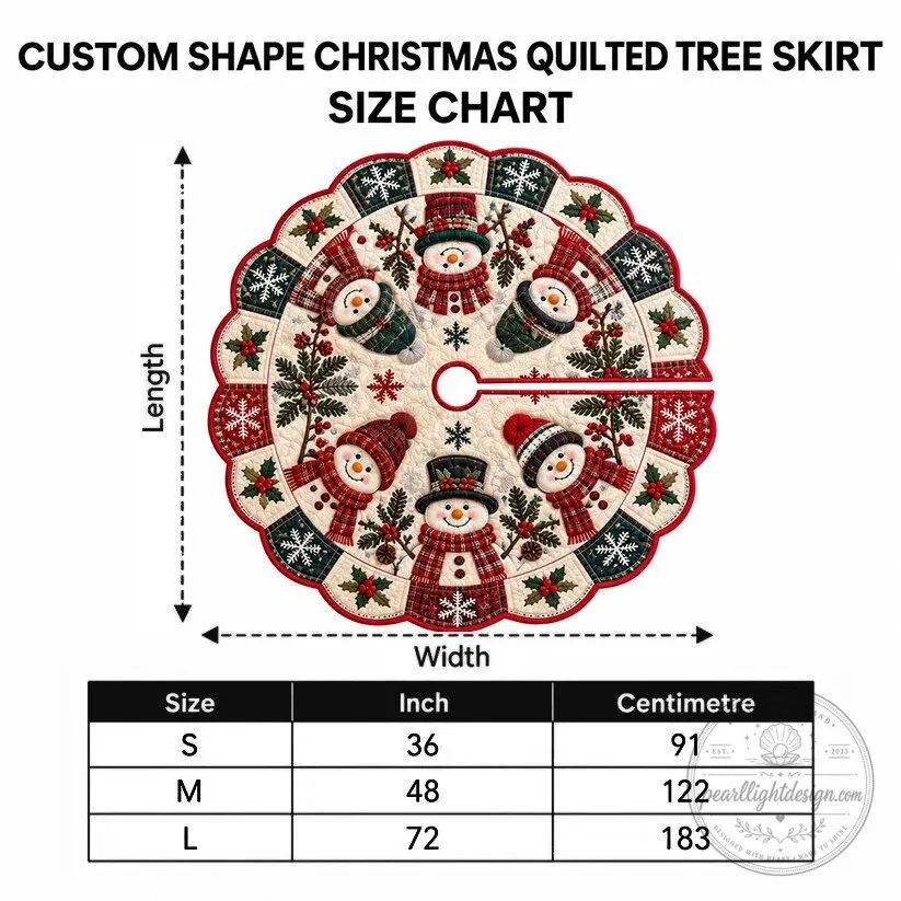 Christmas Snowman Winter Wonderland Quilted Tree Skirt 8 Christmas Snowman Winter Wonderland Quilted Tree Skirt