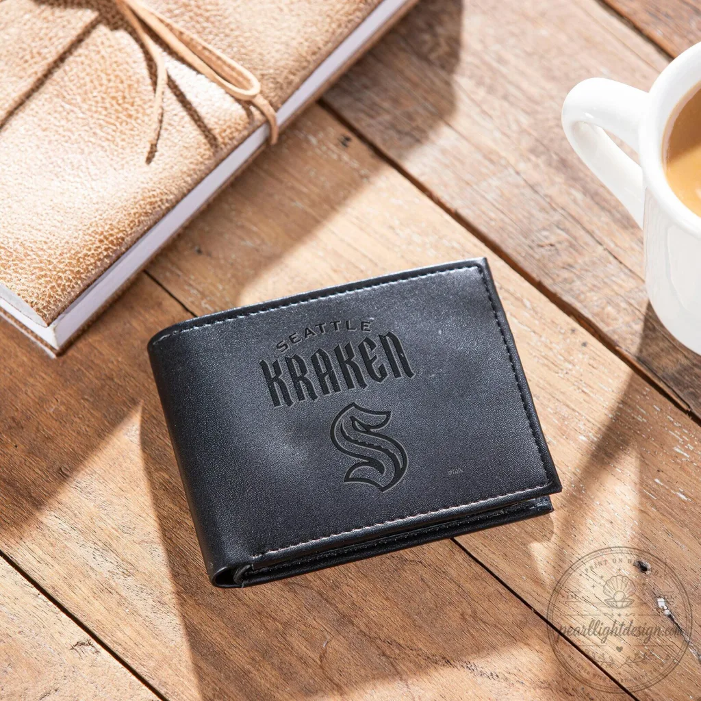Seattle Kraken Official NHL Hockey Team Logo Black Bi-Fold Wallet Seattle Kraken Official NHL Hockey Team Logo Black Bi-Fold Wallet