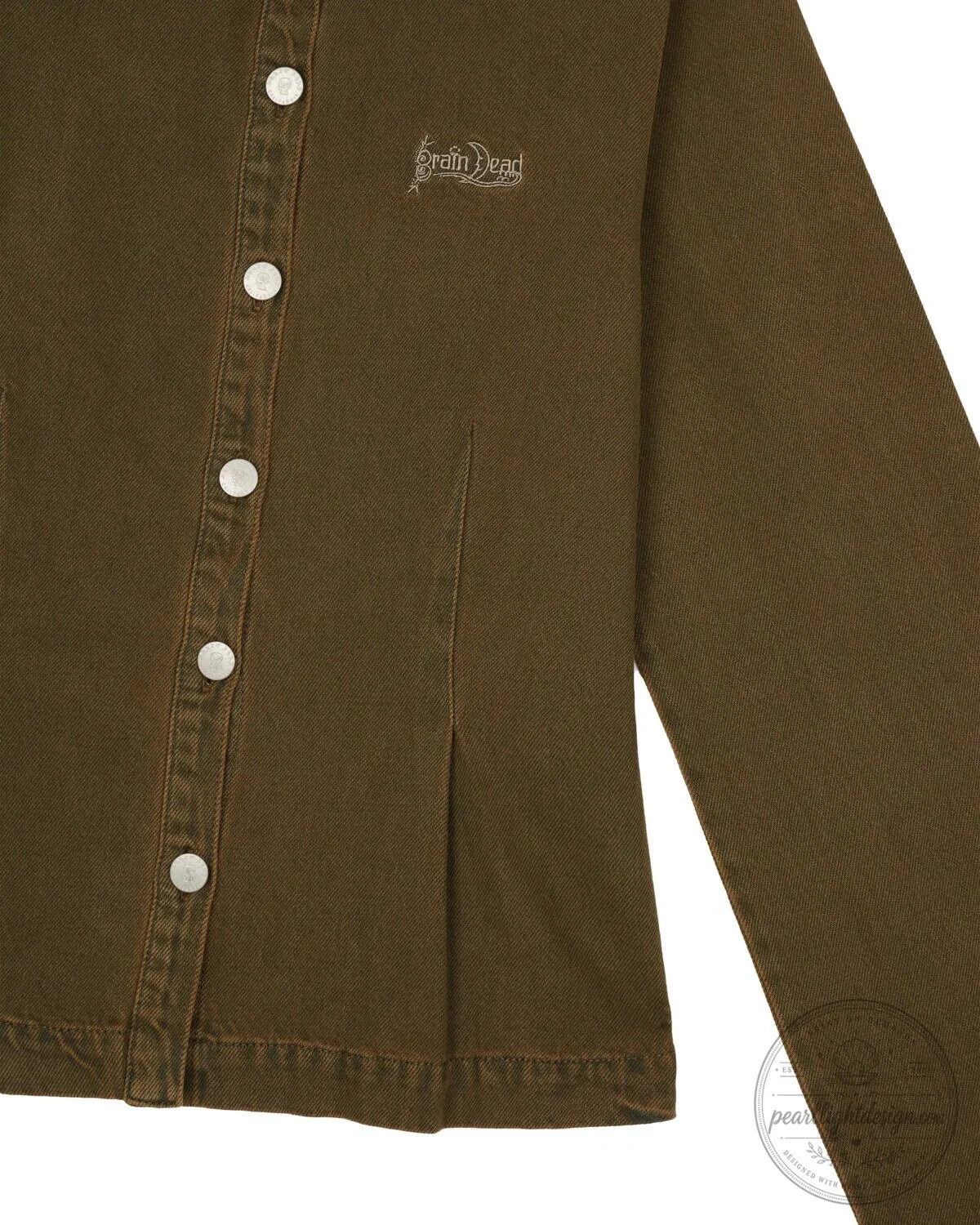 Denim Mesa School Button-Up Jacket in Mud Brown with Embroidered Logo 11 Denim Mesa School Button-Up Jacket in Mud Brown with Embroidered Logo
