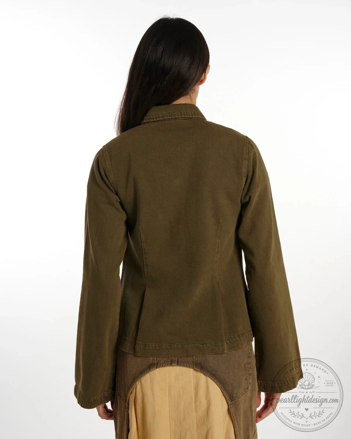 Denim Mesa School Button-Up Jacket in Mud Brown with Embroidered Logo 15 Denim Mesa School Button-Up Jacket in Mud Brown with Embroidered Logo